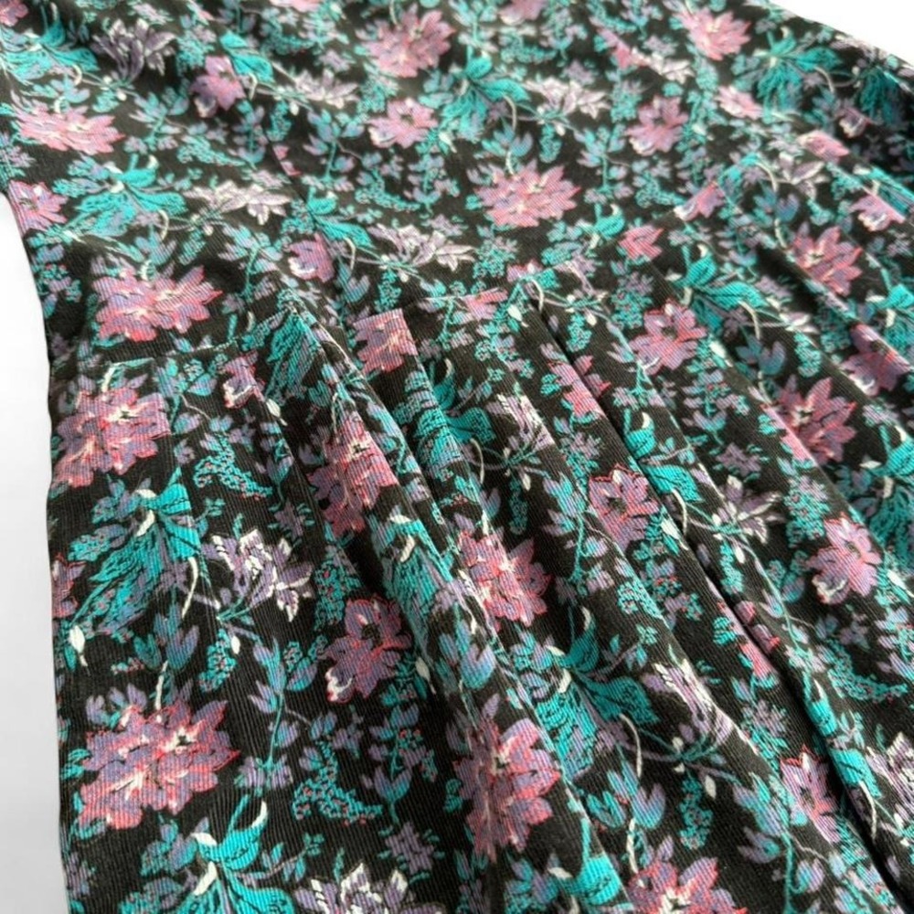 Lanz of Salzburg Vintage Floral Corduroy Dress Made USA 70s 80s Womens 6 - Picture 6 of 7